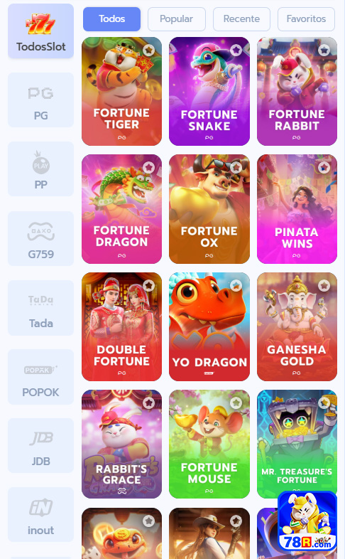 Slots em destaque no cassino 78r.com